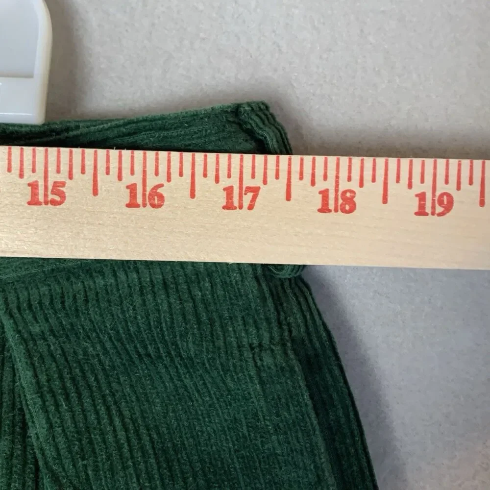 J Crew Oarsman Corduroy Pants Mens 36x29 Green Pleated Rolled Cuff Vintage